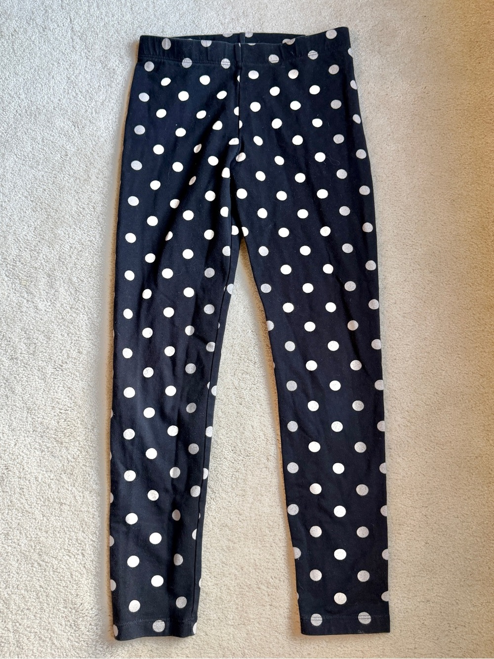Primary Black & White Polka Dot Leggings Girls Size 10